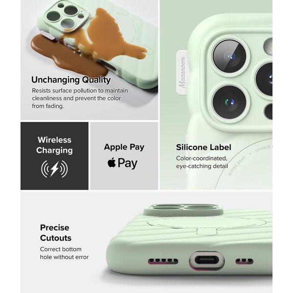 Rin gke iPhone 16 Pro Macaron MagSafe Klf-Mint