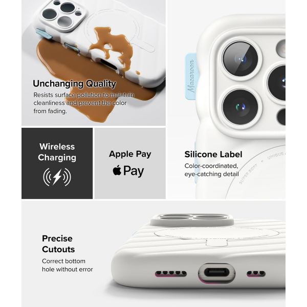 Rin gke iPhone 16 Pro Macaron MagSafe Klf-White