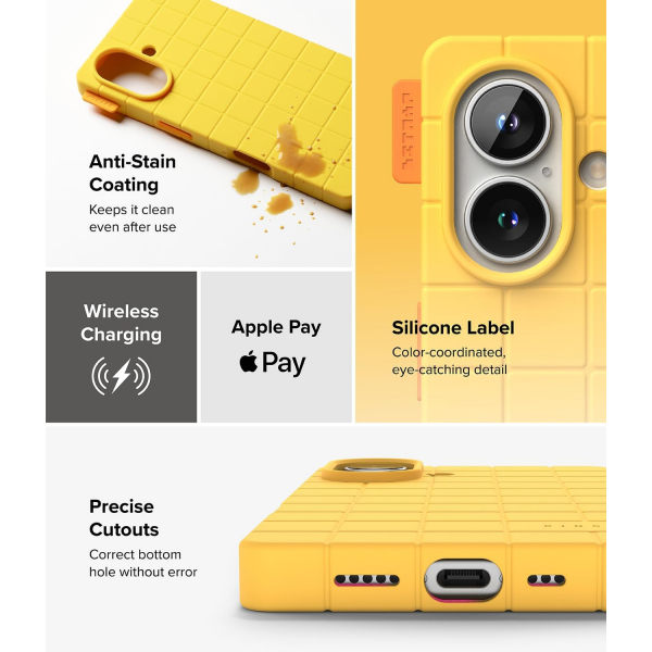 Rin gke iPhone 16 Bitmap MagSafe Klf-Yellow