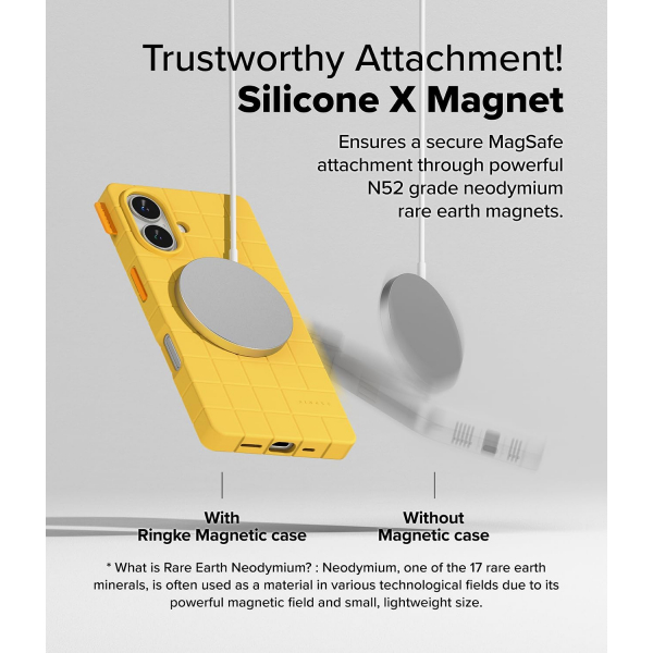 Rin gke iPhone 16 Bitmap MagSafe Klf-Yellow
