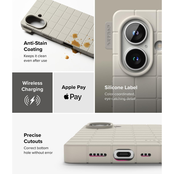 Rin gke iPhone 16 Bitmap MagSafe Klf-Stone