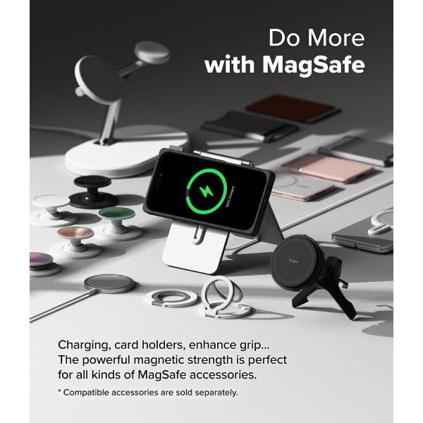 Rin gke iPhone 16 Bitmap MagSafe Klf-Black