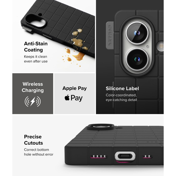 Rin gke iPhone 16 Bitmap MagSafe Klf-Black
