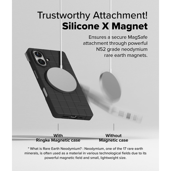 Rin gke iPhone 16 Bitmap MagSafe Klf-Black