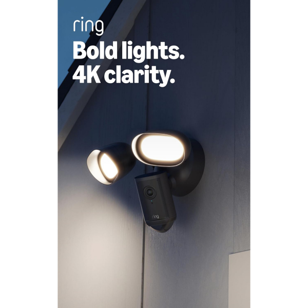 Ring Kablolu Retinal 4K Floodlight Pro Akll Kamera-Black