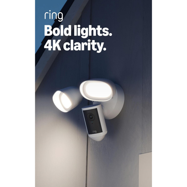Ring Kablolu Retinal 4K Floodlight Pro Akll Kamera-White