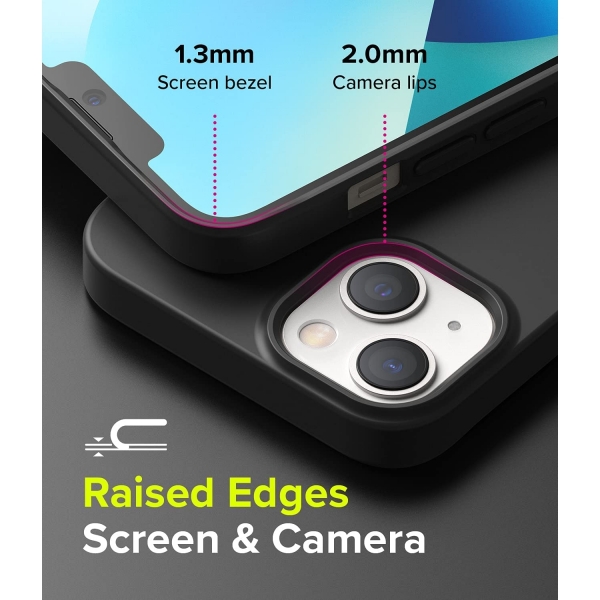 Rin gke Air-S iPhone 13 Silikon Klf-Black