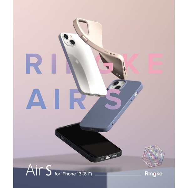Rin gke Air-S iPhone 13 Silikon Klf-Grey