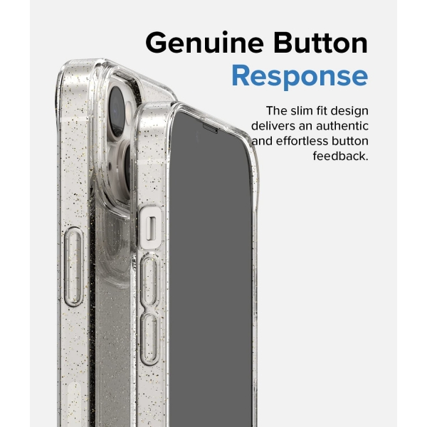 Rin gke Air-S iPhone 14 Plus Silikon Klf-Glitter Clear