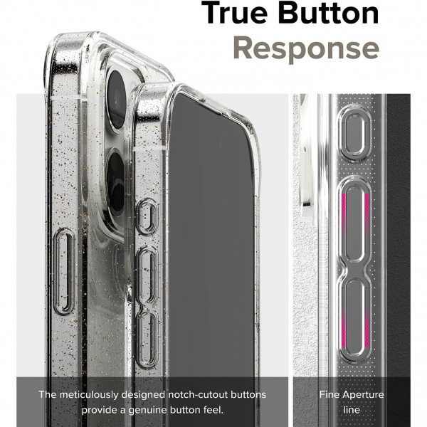 Rin gke Air Serisi Apple  iPhone 15 Pro Silikon Klf-Glitter Clear