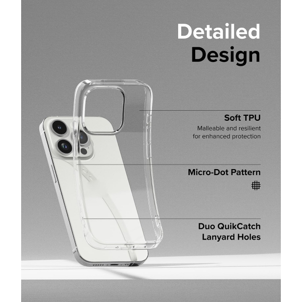 Rin gke Air Serisi Apple  iPhone 15 Pro Silikon Klf-Clear