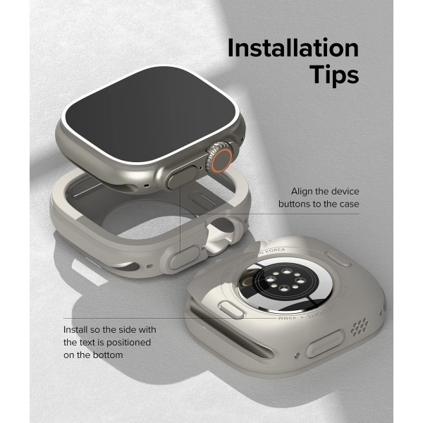 Ringke Air Sports Serisi Apple Watch Ultra Silikon Bumper Klf (49mm)-Gray
