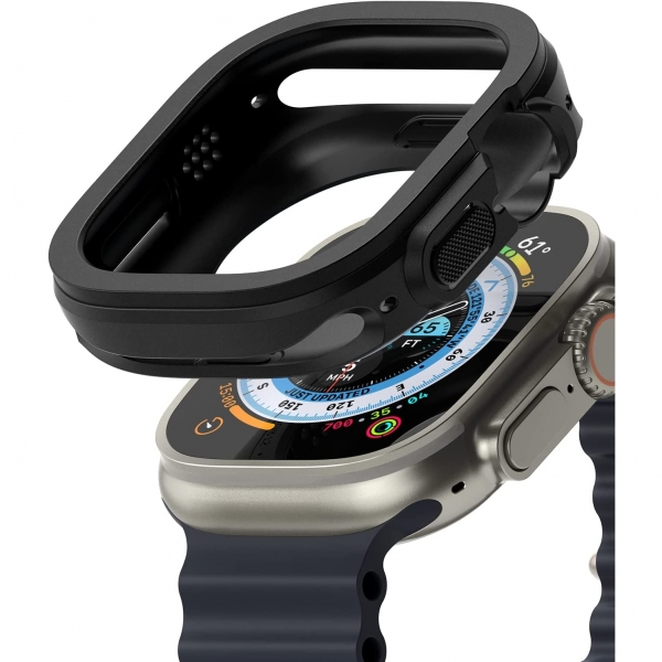 Ringke Air Sports Serisi Apple Watch Ultra Silikon Bumper Klf (49mm)-Black