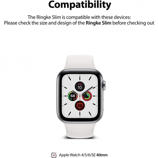 Ringke Apple Watch 6 Bumper Klf (40mm)(2 Adet)-Clear Black