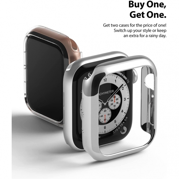 Ringke Apple Watch 6 Bumper Klf (40mm)(2 Adet)-Clear Chrome