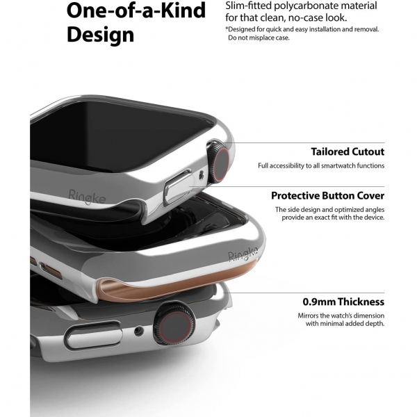 Ringke Apple Watch 6 Bumper Klf (40mm)(2 Adet)-Clear Chrome