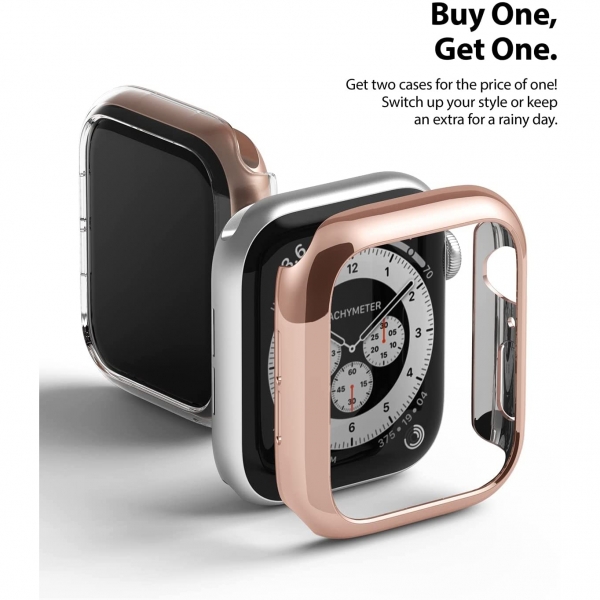 Rin gke Apple Watch 6 40mm Bumper Klf-Clear Chrome Rose Gold