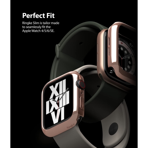 Ringke Apple Watch 6 Bumper Klf (40mm)(2 Adet)-Clear Chrome Rose Gold