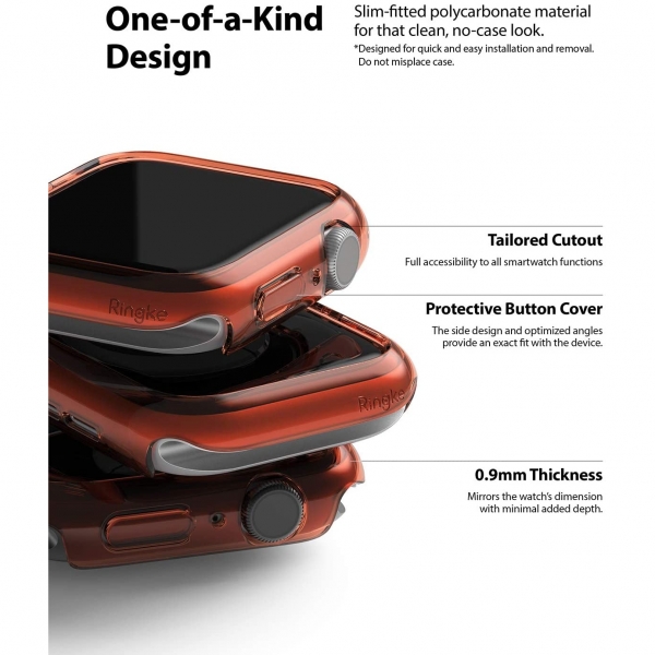 Rin gke Apple Watch 6 40mm Bumper Klf-Clear Coral