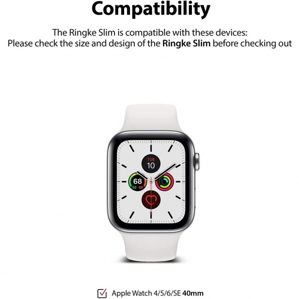 Rin gke Apple Watch 6 40mm Bumper Klf-Clear Coral