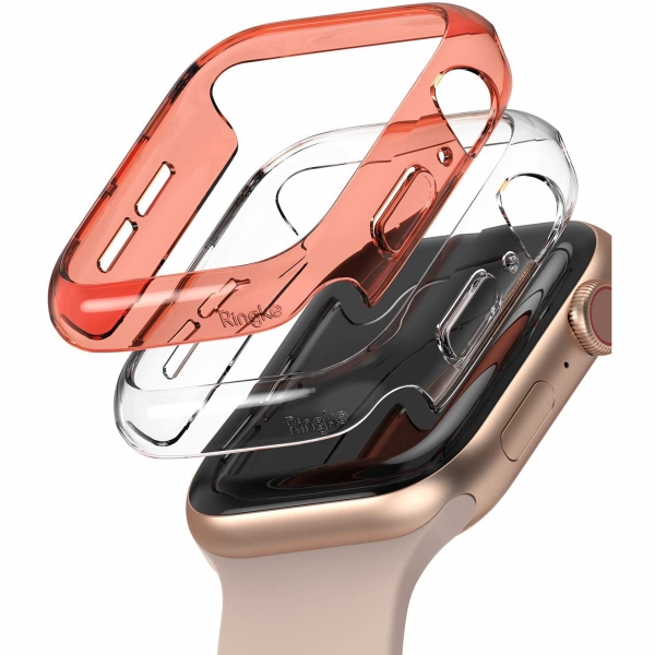 Ringke Apple Watch 6 Bumper Klf (40mm)(2 Adet)-Clear Coral