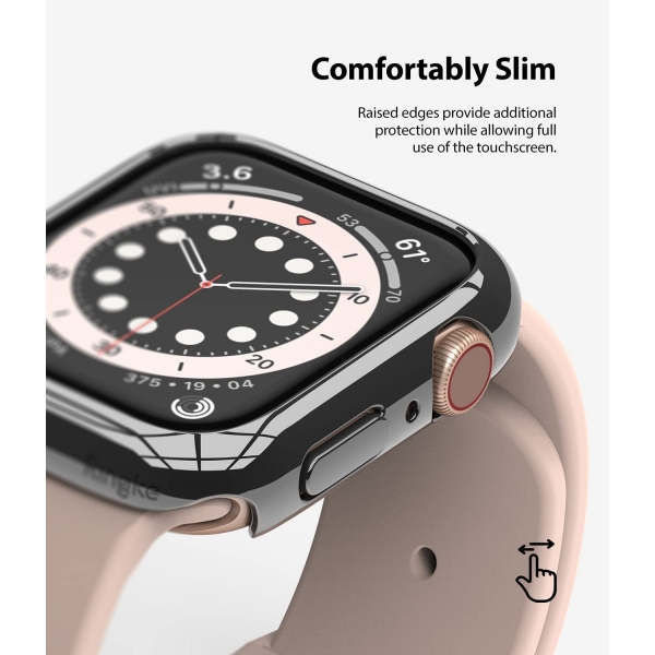 Rin gke Apple Watch 6 40mm Bumper Klf-Clear Dark Chrome
