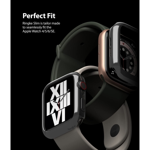 Rin gke Apple Watch 6 40mm Bumper Klf-Clear Dark Chrome