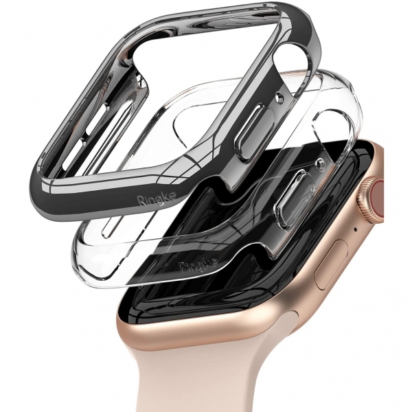 Rin gke Apple Watch 6 40mm Bumper Klf-Clear Dark Chrome