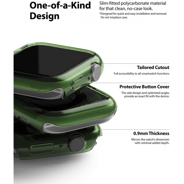 Rin gke Apple Watch 6 40mm Bumper Klf-Clear Olive Green