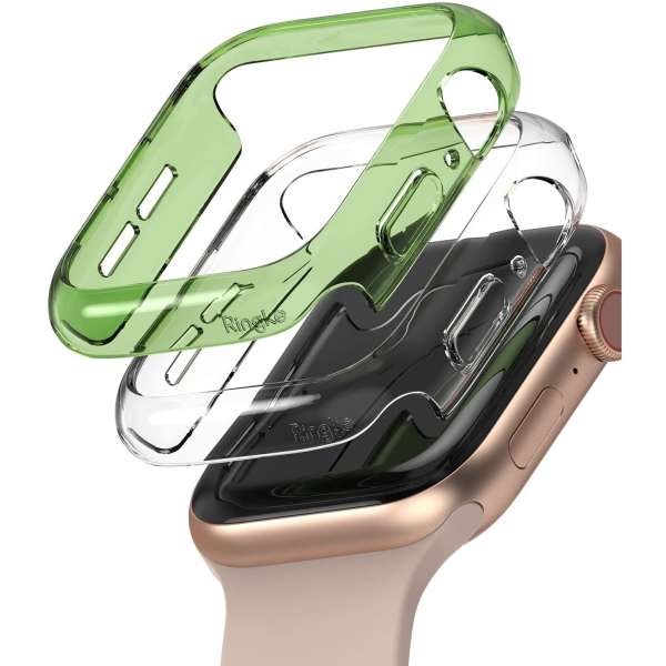 Ringke Apple Watch 6 Bumper Klf (40mm)(2 Adet)-Clear Olive Green