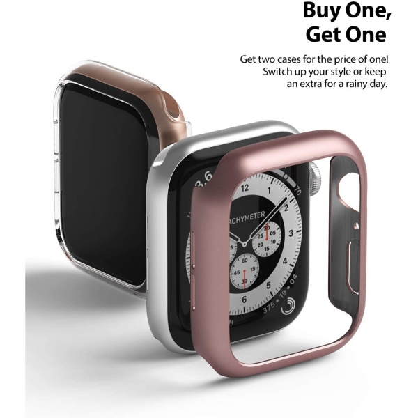 Ringke Apple Watch 6 Bumper Klf (40mm)(2 Adet)-Clear Rose Gold