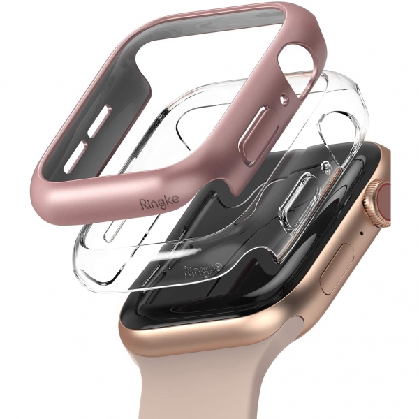 Rin gke Apple Watch 6 40mm Bumper Klf-Clear Rose Gold