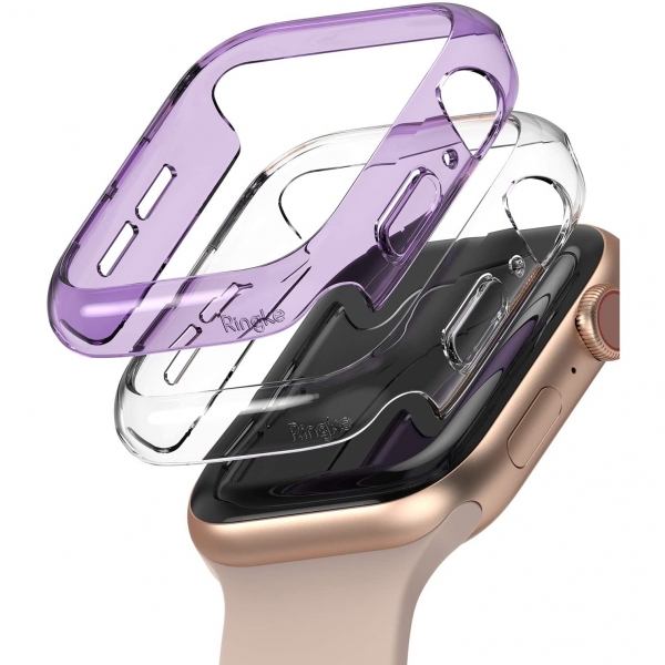 Ringke Apple Watch 6 Bumper Klf (40mm)(2 Adet)-Clear Purple