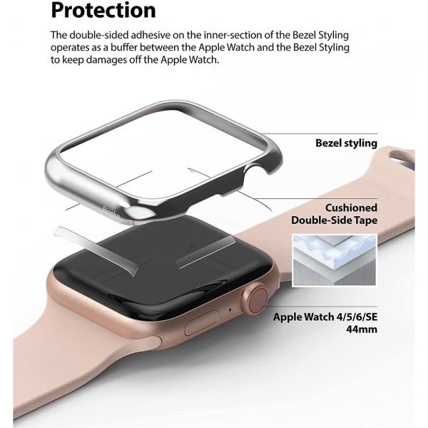 Rin gke Apple Watch 6 44mm Bumper Klf -Silver