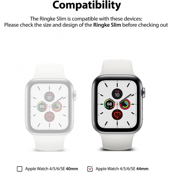 Rin gke Apple Watch 6 44mm Bumper Klf -Clear Chrome