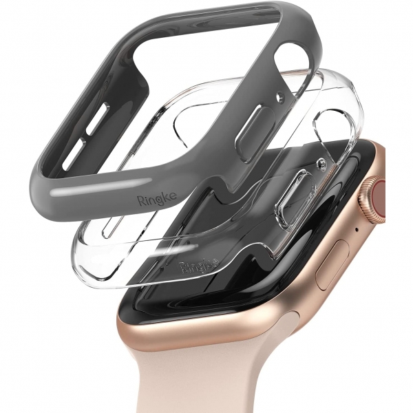 Rin gke Apple Watch 6 44mm Bumper Klf -Clear Dark Gray