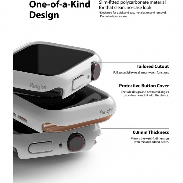 Rin gke Apple Watch 6 44mm Bumper Klf -Clear Light Gray