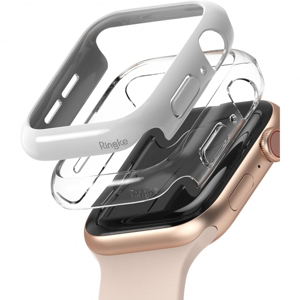 Rin gke Apple Watch 6 44mm Bumper Klf -Clear Light Gray
