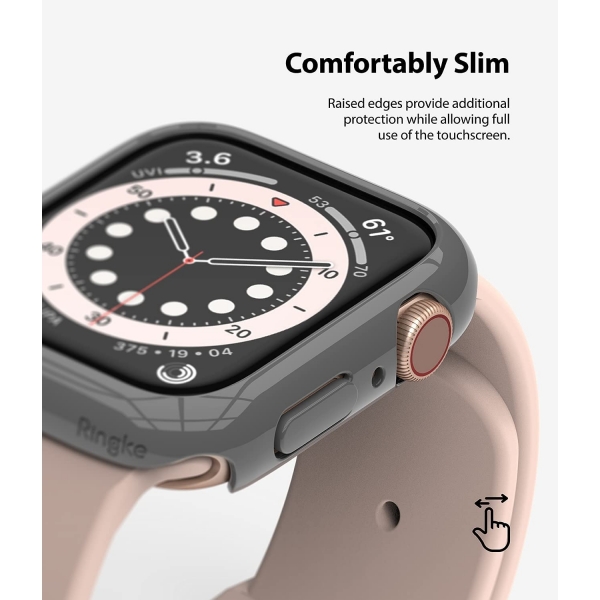 Rin gke Apple Watch 6 44mm Bumper Klf -Clear Light Gray