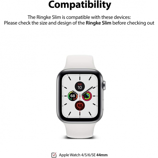 Ringke Apple Watch 6 Bumper Klf (44mm)(2 Adet)-Clear Matte Black