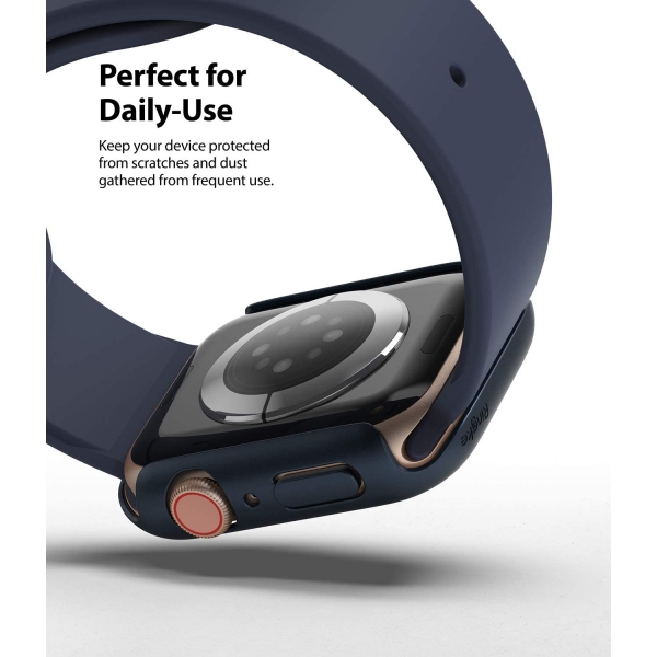 Rin gke Apple Watch 6 44mm Bumper Klf -Clear Metallic Blue