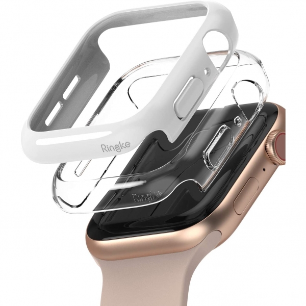 Ringke Apple Watch 6 Bumper Klf (44mm)(2 Adet)-Clear White