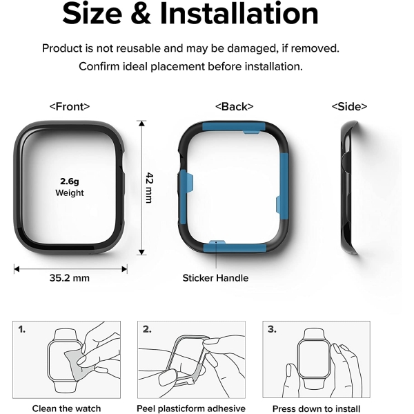 Rin gke Apple Watch 9/8/7 41mm Bumper Klf-Black