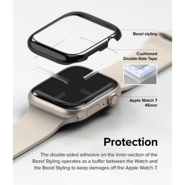 Rin gke Apple Watch 9/8/7 41mm Bumper Klf-Black