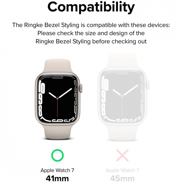 Rin gke Apple Watch 9/8/7 41mm Bumper Klf-Black