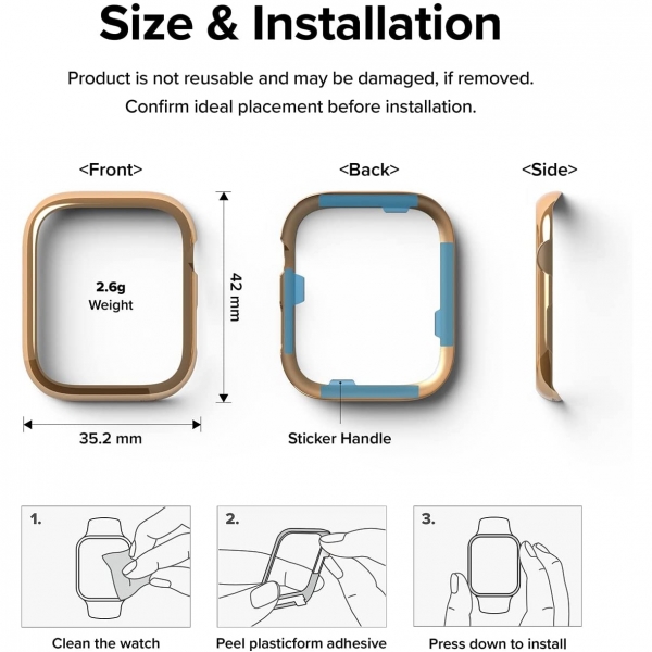 Rin gke Apple Watch 9/8/7 41mm Bumper Klf-Rose Gold