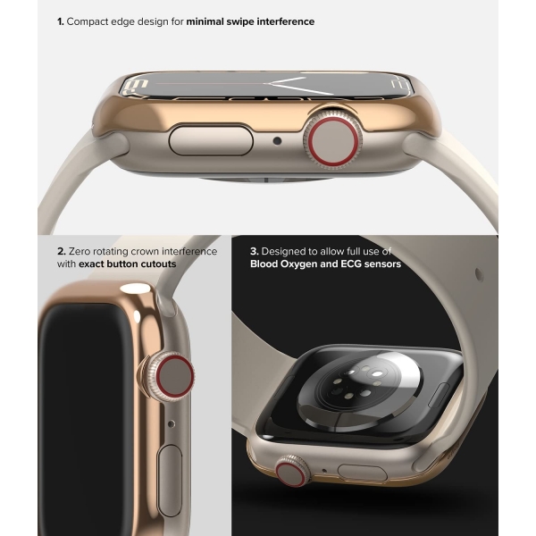 Rin gke Apple Watch 9/8/7 41mm Bumper Klf-Rose Gold