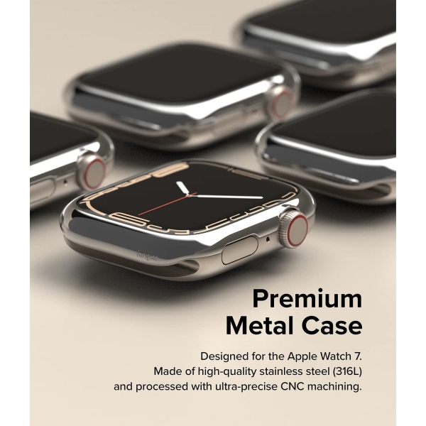 Rin gke Apple Watch 9/8/7 41mm Bumper Klf-Silver