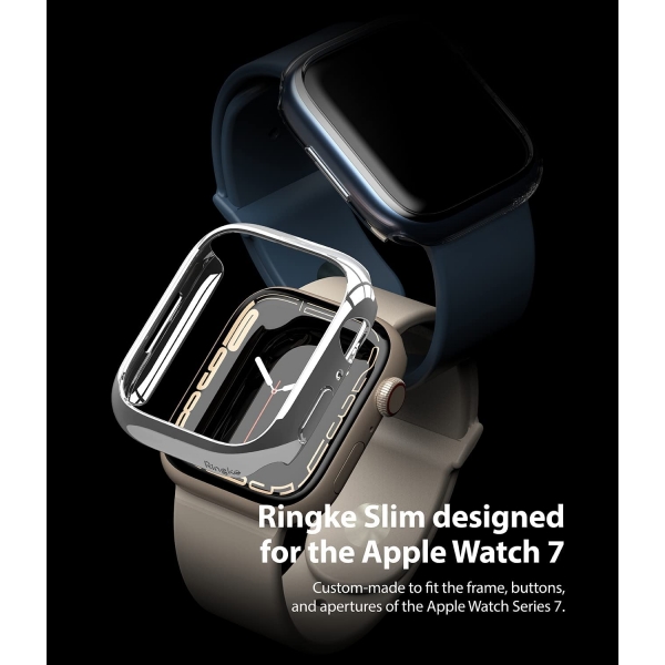 Rin gke nce Apple Watch 7 41mm Bumper Klf -Clear Chrome