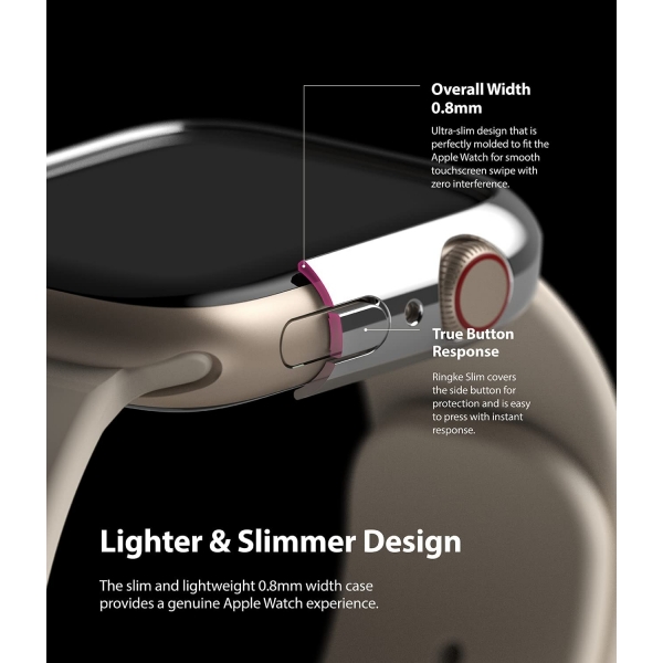 Rin gke nce Apple Watch 7 41mm Bumper Klf -Clear Chrome